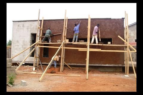 Construction of Lokko's Ghanaian house.